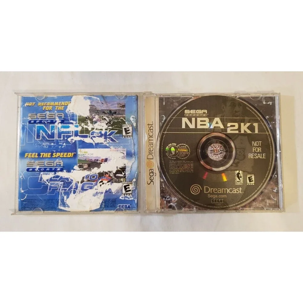 NBA 2K Sega Sports Allen Iverson Cover and NBA 2K1 (Sega Dreamcast, 2000) NFR